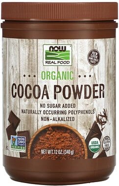 NOW Foods, Real Food, Organic Cocoa Powder, Bio-Kakaopulver, 340 g (12 oz.)