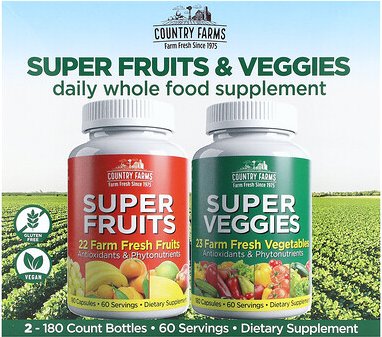 Country Farms, Super Fruits & Veggies, 2er Pack, je 180 Kapseln