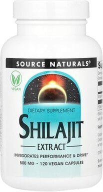 Source Naturals, Shilajit Extract, Shilajit-Extrakt, 500 mg, 120 vegane Kapseln