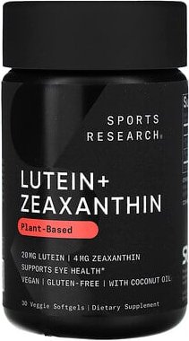 Thumbnail - Sports Research, Lutein + Zeaxanthin, pflanzliches Lutein und Zeaxanthin, 30 vegetarische Weichkapseln