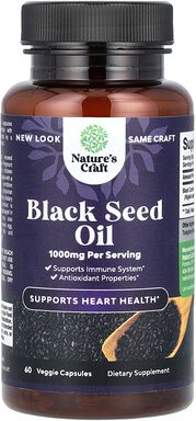 Nature's Craft, Black Seed Oil, Schwarzkümmelöl, 60 vegetarische Kapseln (500 mg pro Kapsel)