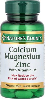 Nature's Bounty, Calcium Magnesium Zinc with Vitamin D3, Calcium-Magnesium-Zink mit Vitamin D3, 100 überzogene Kapseln