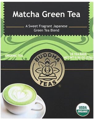 Buddha Teas, Organic Tea, Bio-Tee, grüner Matcha, 18 Teebeutel, 27 g (0,96 oz.)