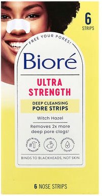 Biore, Deep Cleansing Pore Strips, Ultra Strength, Deep Cleansing Pore Strips, ultrastark, Zaubernuss, 6 Nasenstreifen
