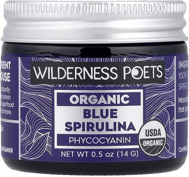 Wilderness Poets, Organic Blue Spirulina Phycocyanin, blaue Spirulina aus biologischem Anbau, Phycocyanin, 14 g (0,5 oz....