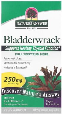Nature's Answer, Bladderwrack, Blasentang, 250 mg, 90 pflanzliche Kapseln