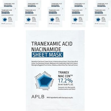 Thumbnail - APLB, Tranexamic Acid Niacinamide Beauty Sheet Mask, Beauty-Tuchmaske mit Tranexamsäure und Niacinamid, 10 Tuchmasken, j...