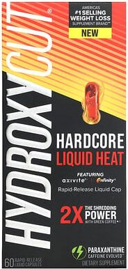 Hydroxycut, Hardcore Liquid Heat, flüssige Hitze, 60 Flüssigkapseln mit schneller Freisetzung
