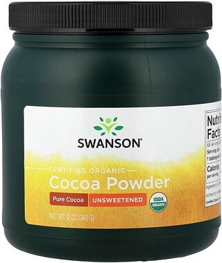 Swanson, Zertifiziertes Bio-Kakaopulver, ungesüßt, 340 g (12 oz.)