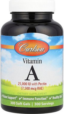 Carlson, Vitamin A, 25000 IU, 300 Weichkapseln
