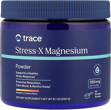 Trace, Stress-X Magnesium Powder, Magnesiumpulver von Stress-X, Himbeer-Zitrone, 230 g (8,1 oz.)