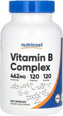 Nutricost, Vitamin B Complex, Vitamin-B-Komplex, 462 mg, 120 Kapseln