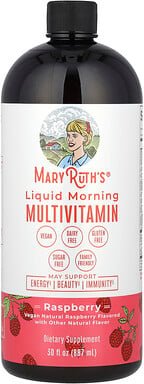 MaryRuth's, Liquid Morning Multivitamin, flüssiges Multivitamin für den Morgen, Himbeere, 887 ml (30 fl. oz.)
