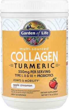 Garden of Life, Kollagen-Gelbwurz aus mehreren Bezugsquellen, Apfelzimt-Geschmack, 220 g (7,76 oz)