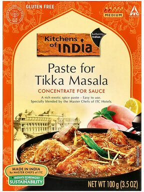 Kitchens of India, Paste für Tikka Masala, Konzentrat für Soße, mittelscharf, 3,5 oz (100 g)