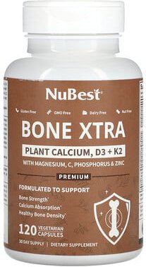 NuBest, Bone Xtra, pflanzliches Calcium, D3 + K2, 120 vegetarische Kapseln