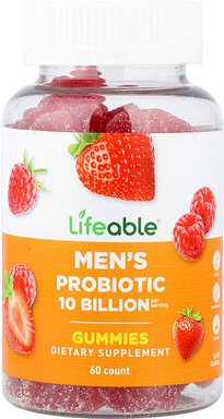 Lifeable, Men‘s Probiotic Gummies, probiotische Fruchtgummis für Männer, natürliche Beere, 60 Fruchtgummis (5 Milliarden...