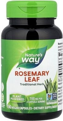 Nature's Way, Rosemary Leaf, Rosmarinblatt, 100 vegane Kapseln (350 mg pro Kapsel)