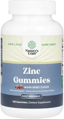 Thumbnail - Nature's Craft, Zinc Gummies, Zink-Fruchtgummis, gemischte Beeren, 120 Fruchtgummis