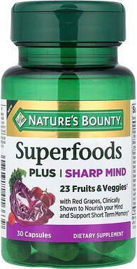 Nature's Bounty, Superfoods Plus Sharp Mind, Superfoods und scharfen Verstand, 30 Kapseln