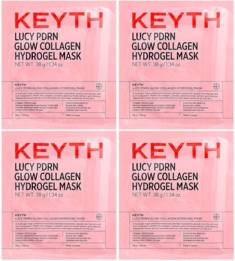 KEYTH, Lucy PDRN Glow Collagen Hydrogel Beauty Mask, leuchtende Kollagen-Hydrogel-Maske, 4 Tuchmasken, je 38 g (1,34 oz....