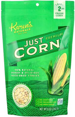 Karen's Naturals, Premium Freeze-Dried Veggies, gefriergetrocknete Premium-Gemüse, Just Corn, 224 g (8 oz.)