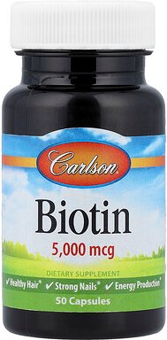 Carlson, Biotin, 5.000 mcg, 50 Kapseln
