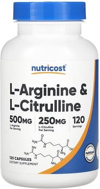 Nutricost, L-Arginin und L-Citrullin, 120 Kapseln