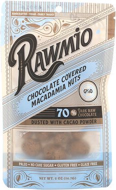 Thumbnail - Rawmio, Macadamianüsse mit Schokoladenüberzug, 70% dunkle rohe Schokolade, 56,7 g (2 oz.)