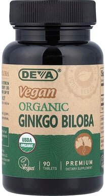 Thumbnail - Deva, Vegan Organic Ginkgo Biloba, veganer Bio-Ginkgo, 90 Tabletten (300 mg pro Tablette)