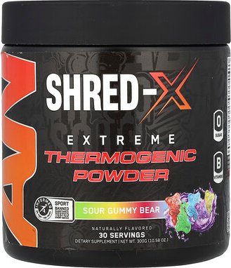 ABE, Shred-X, Extreme Thermogenic Powder, extrem thermogenes Pulver, saurer Fruchtgummibär, 300 g (10,58 oz.)