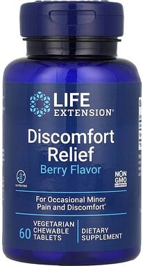 Life Extension, Discomfort Relief, Linderung von Beschwerden, Beere, 60 pflanzliche Kautabletten
