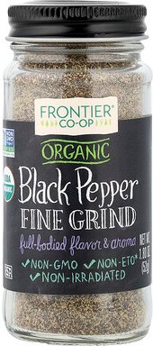 Frontier Co-op, Organic Black Pepper, Bio-Schwarzer Pfeffer, fein gemahlen, 52 g (1,80 oz.)