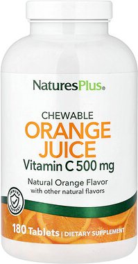 NaturesPlus, Orangensaft zum Kauen, Vitamin C, natürliche Orange, 180 Tabletten