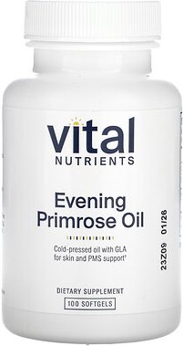 Vital Nutrients, Nachtkerzenöl, 100 Weichkapseln