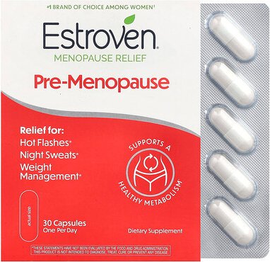 Estroven, Linderung in den Wechseljahren, vor der Menopause, 30 Kapseln