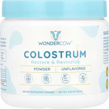 Wondercow, Colostrum Powder, Unflavored, Colostrum-Pulver, geschmacksneutral, 120 g (4,23 oz.)