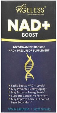 Ageless Foundation Laboratories, NAD+ Boost, 30 pflanzliche Kapseln