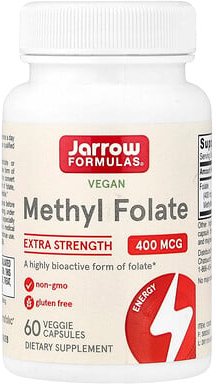 Jarrow Formulas, Vegan Methyl Folate, veganes Methylfolat, 400 mcg, 60 pflanzliche Kapseln