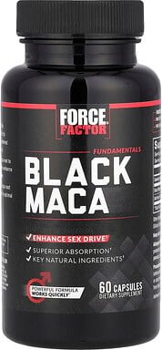 Force Factor, Fundamentals, Black Maca, schwarzes Maca, 60 Kapseln