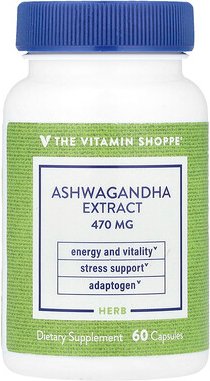 The Vitamin Shoppe, Ashwagandha Extract, Ashwagandha-Extrakt, 470 mg, 60 Kapseln
