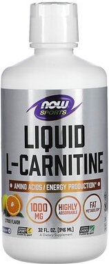 NOW Foods, Sports, Liquid L-Carnitine, Flüssiges L-Carnitin, Zitrus, 1.000 mg, 946 ml (32 fl. oz.)