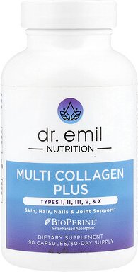 Thumbnail - Dr. Emil Nutrition, Multi Collagen Plus, Multi-Kollagen Plus, Typ I, II, III, V und X, 90 Kapseln