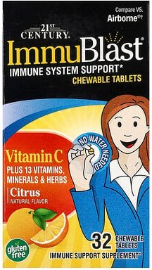 21st Century, ImmuBlast, Zitrus, 32 kaubare Tabletten