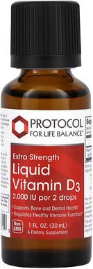 Thumbnail - Protocol for Life Balance, Liquid Vitamin D3, flüssiges Vitamin D3, 2.000 IU, 30 ml (1 fl. oz.)