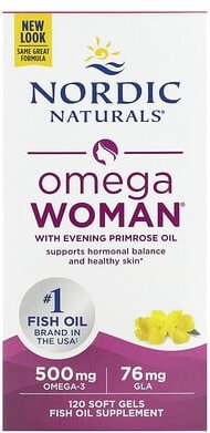 Nordic Naturals, Omega Woman with Evening Primrose Oil, Omega für Frauen mit Nachtkerzenöl, 830 mg, 120 Weichkapseln