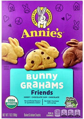Annie's Homegrown, Organic Friends Bunny Grahams, Chocolate Chip, Schokolade und Honig, 198 g (7 oz.)