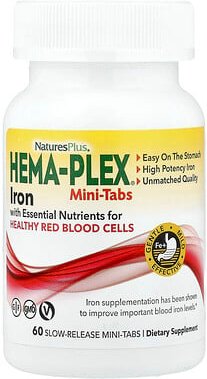 NaturesPlus, Hema-Plex®, Eisen, 60 Mini-Tabletten mit langsamer Freisetzung