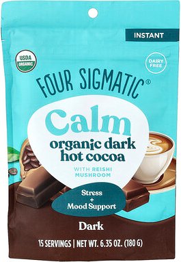 Four Sigmatic, Calm, Organic Dark Hot Cocoa, dunkler Bio-heißer Kakao, 180 g (6,35 oz.)