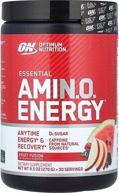Optimum Nutrition, Essential Amin.O. Energy®, Fruit Fusion, energiegeladene Aminosäuren mit Fruchtgeschmack, 270 g (9,5 ...